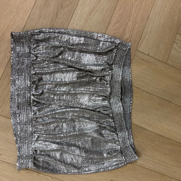 NWT Anthropologie Silver Metallic Tube Top 2X - Picture 3 of 4